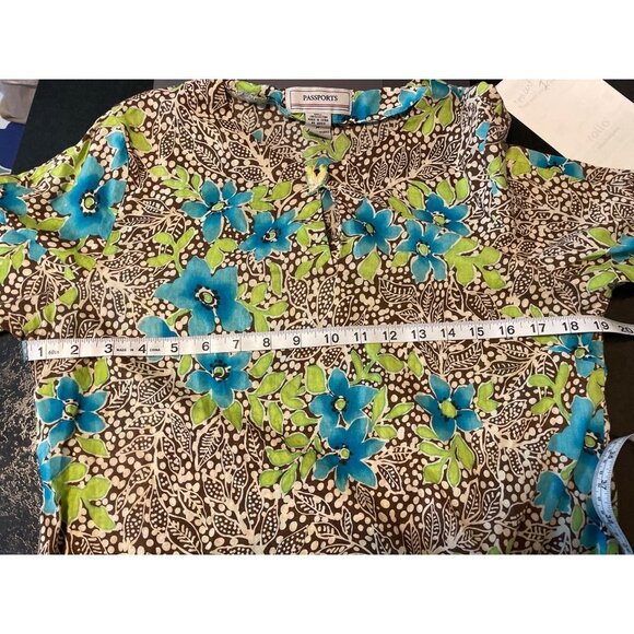 Passports Tropical Colorful Sheath Tunic Swim Coverup Parrot Pin Closure Sz M - Picture 6 of 8